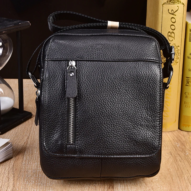 Сумка на плечо мужская из натуральной кожи брендовая модная маленькая сумочка