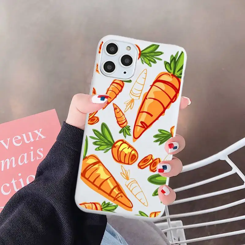 

carrot Cute cartoon luxury mobile cover Phone Case Candy Color for iPhone 6 7 8 11 12 s mini pro X XS XR MAX Plus