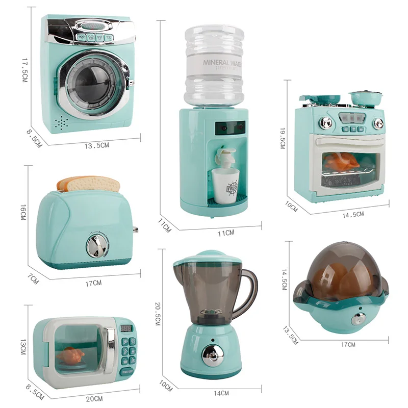 

Kids Play Kitchen Children's Kitchen Cooking Toy Cooker Play Set Sounds Blue