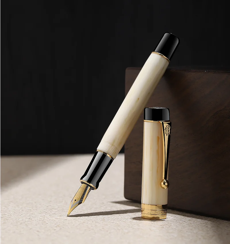 Коричневый Jinhao 100 Centennial перьевая ручка из смолы EF/F/ 18KGP M/изогнутое перо с
