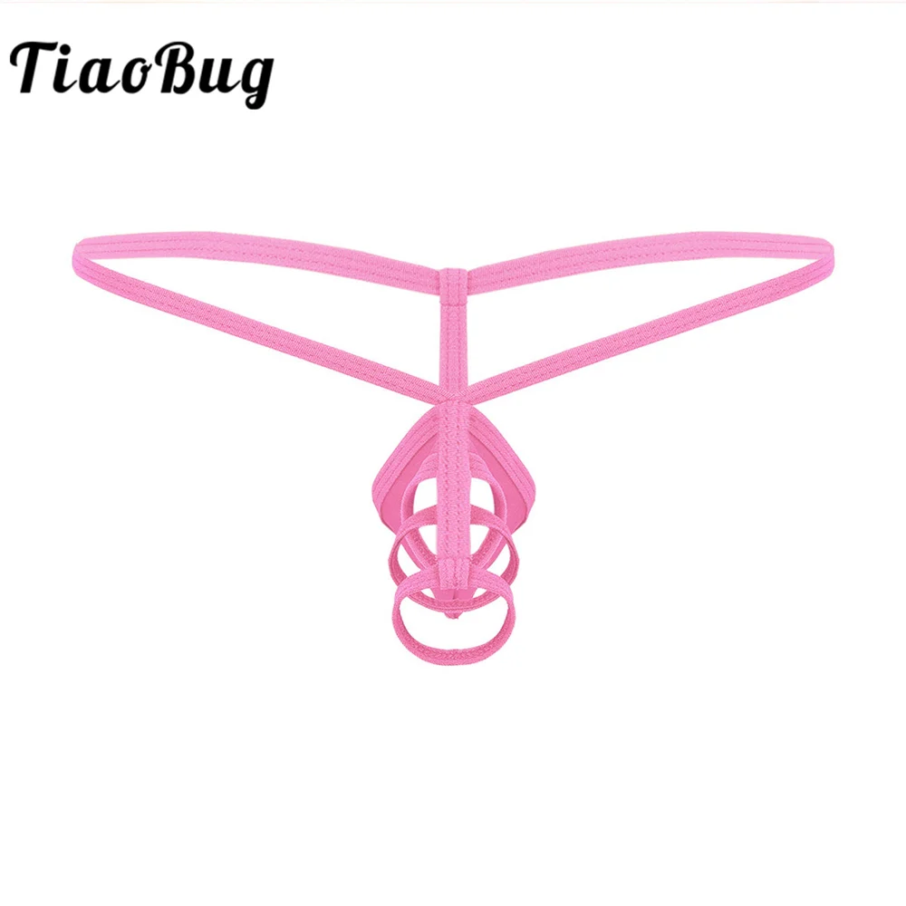 

TiaoBug Men Lingerie Crotchless G-String Bikini Thong Low Rise Open Butt Erotic Underpants Sissy Panties Male Gay Sexy Underwear