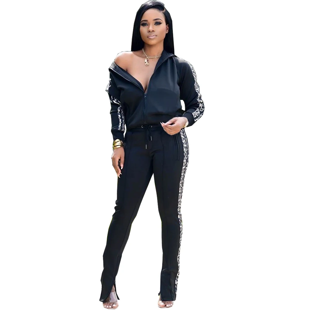 Wjustforu спортивный костюм в стиле пэчворк с леопардовым принтом для женщин куртка