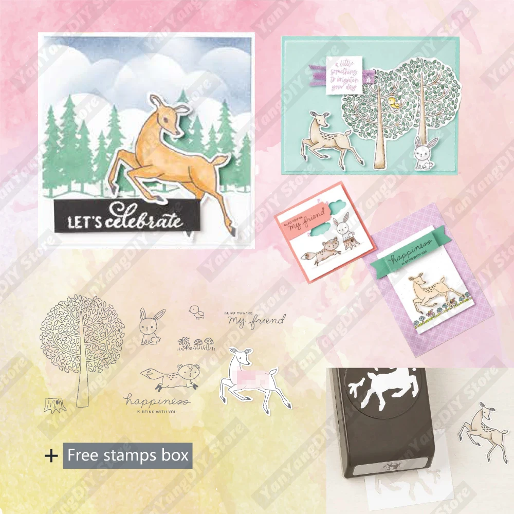 

Animal Deer Metal Cutting Die And Clear Stamps For Diy Dies Scrapbooking Embossed Paper Card Photo Album Craft Cutting Dies