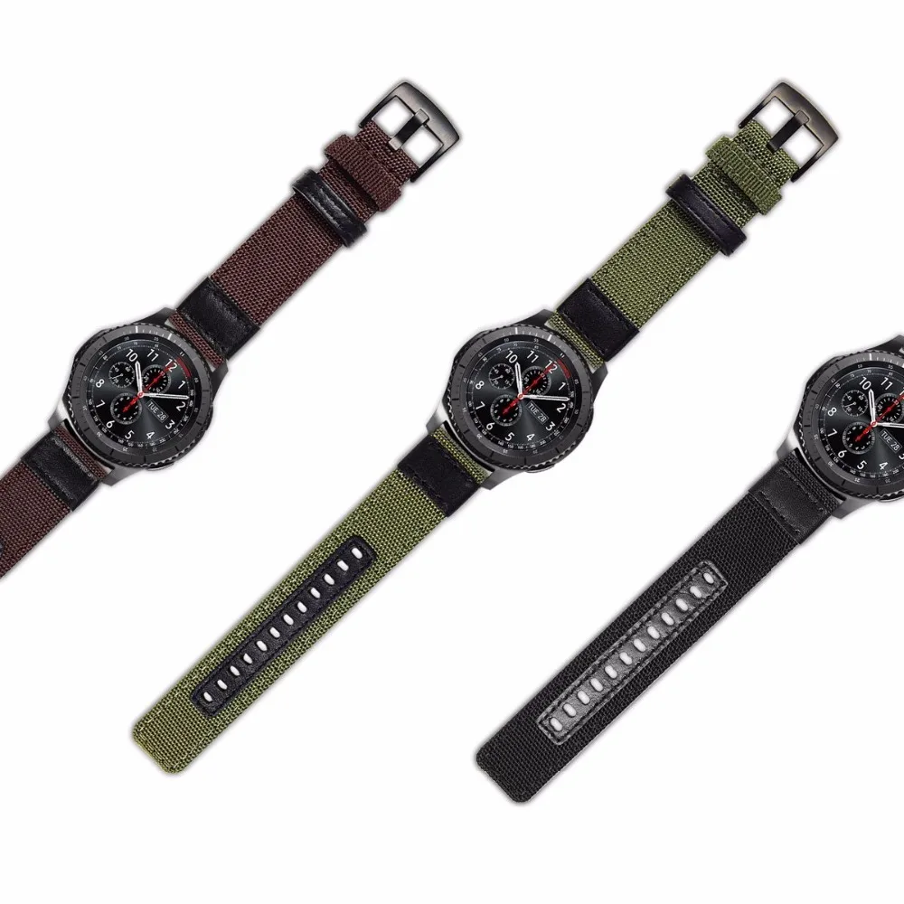 

Strap for Samsung Galaxy Watch 3 46mm Band Gear S3 Frontier Classic Nylon 22mm 20mm Watch Woven Nylon Band for 20mm 22mm Wrist
