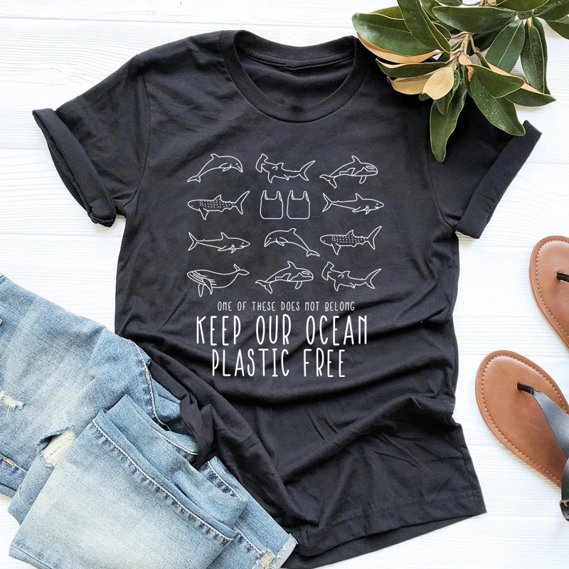Одна из них не относится к нашей океанской пластиковой свободной футболке