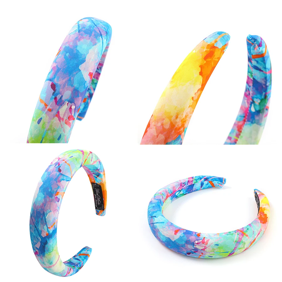 

New Tie Dye Sponge Padded Headband for Women Multicolor Hair Bands Adult Thicken Hair Hoop Bezel Hair Accessories Headwear 2021