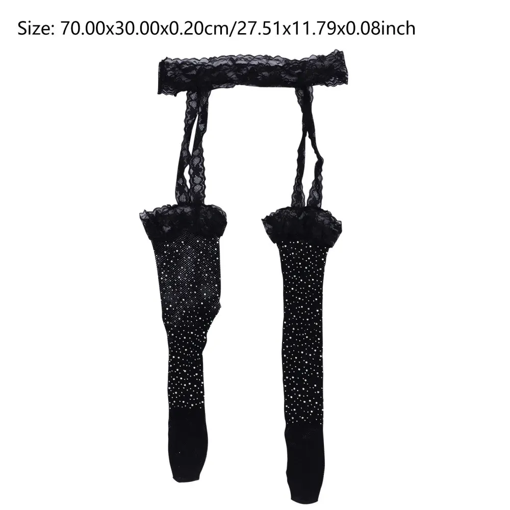 

1 Pair Lady Stocking Sexy Stocking Fishnet Stocking Dazzling Rhinestone Stocking