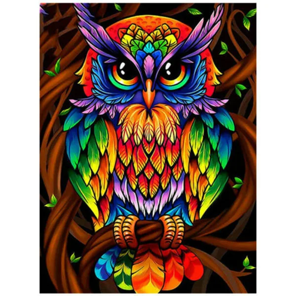

Алмазная 5D Вышивка с совами, полноразмерная круглая мозаика с изображением животных, Набор для творчества «сделай сам», подарок для домашне...