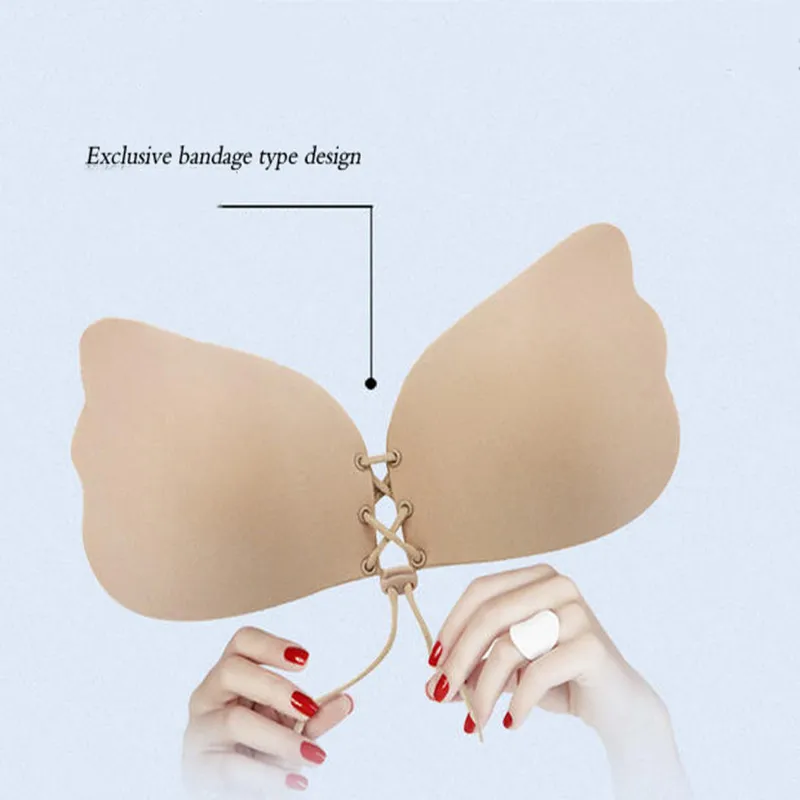 free shipingChic sexy Adhesive Bra Strapless Backless Bra Sutia Silicone Bras Push Up Nude Sticky For Women Wedding Sexy
