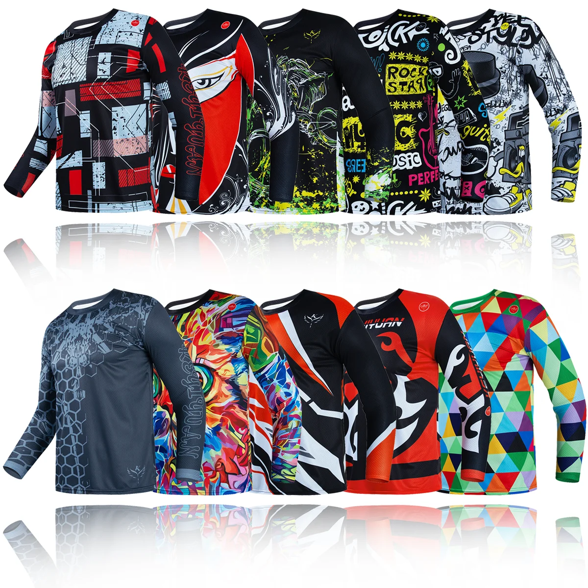 

KEYIYUAN 2022 MTB Enduro Motocross Jersey Moto Bike Downhill Long Sleeve Enduro Jersey Triathlon Maillot Vtt Uniforme