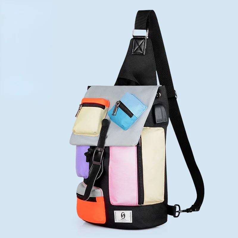 

Нагрудная сумка для женщин и мужчин, сумка-слинг через плечо, наклонный кошелек на плечо, роскошная Модная Спортивная школьная дорожная сум...