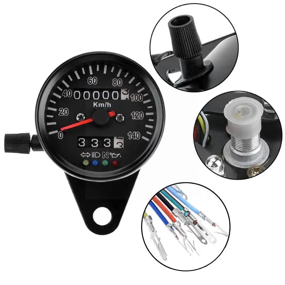

LED Backlight 12V Motorcycle Dual Odometer Speedometer Gauge Instruments Kit For Cafe Racer Motorcycle Accessories B2F2