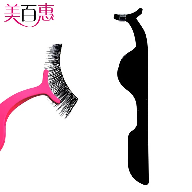 Пинцет для накладных ресниц из нержавеющей стали с резиновым и пластиковым