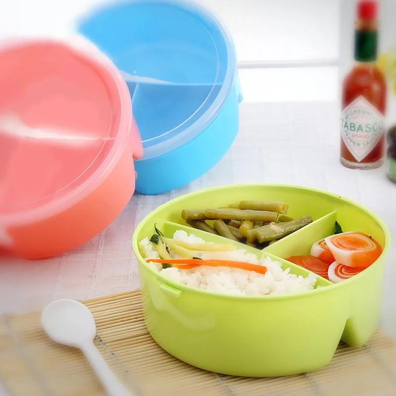 Пластиковая отдельная коробка для микроволновой печи Bento детей Открытый Пикник