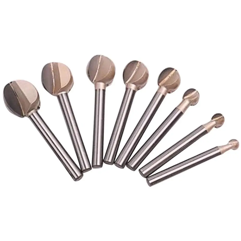 

8PCS 6mm Core Box Carving Bit Professional Round Nose Edging Router Bits For Woodworking Grooving Core Box Carving Drill Bit