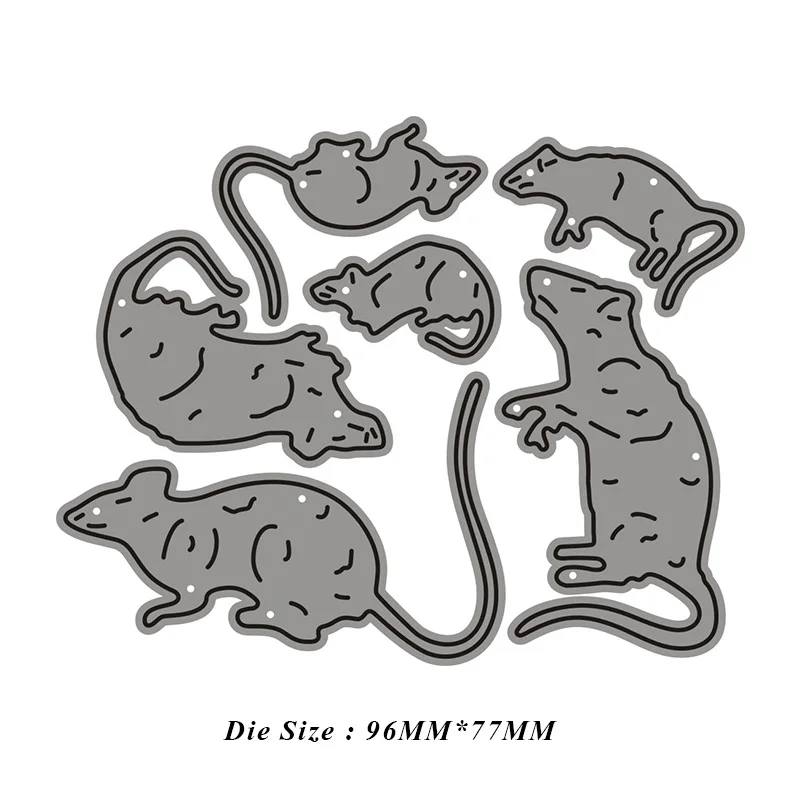 Металлические Вырубные штампы в виде животных и мыши для сделай сам скрапбукинга