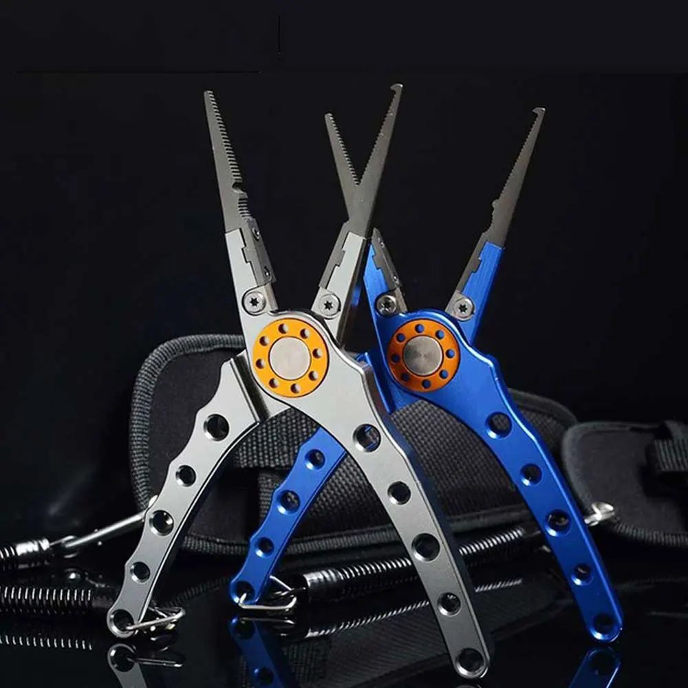 

Fishing Pliers Aluminum Alloy Scissors Hook Remover Tools Line Cutter Multifunctional Knot Fishing Equipment