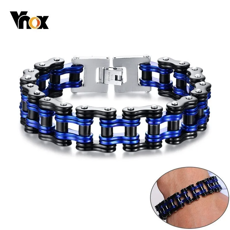 Мужской браслет-цепочка Vnox 5 цветов 16 мм нержавеющая сталь мотоциклетные