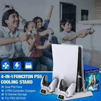 ps5 cooling vertical stand 2 controller charger 2 cooler fan 13 game storage for playstation 5 digital editionultra hd console