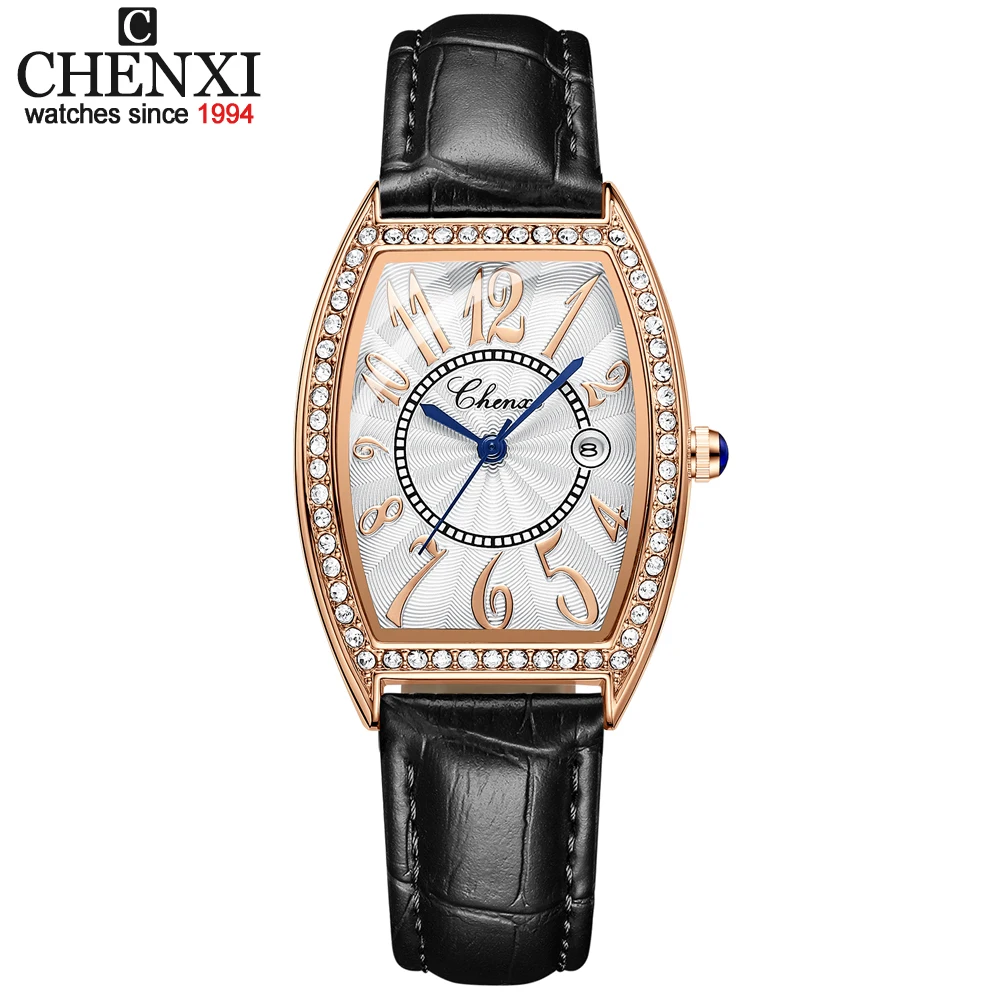 

CHENXI Women Watches Fashion Elegant Woman Calendar RoseGold Watch Casual Waterproof Leather Quartz WristWatch For Women's Clock