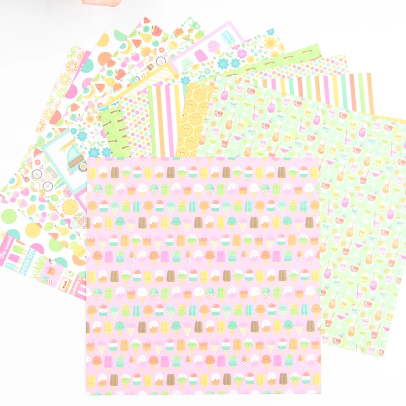 12 шт. 6 дюймов с одной стороны Милый Летний узор креативная бумага для творчества