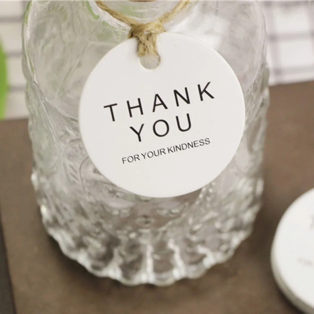 Спасибо красному сердцу крафт-бумага ярлыки для подарков DIY подарочная