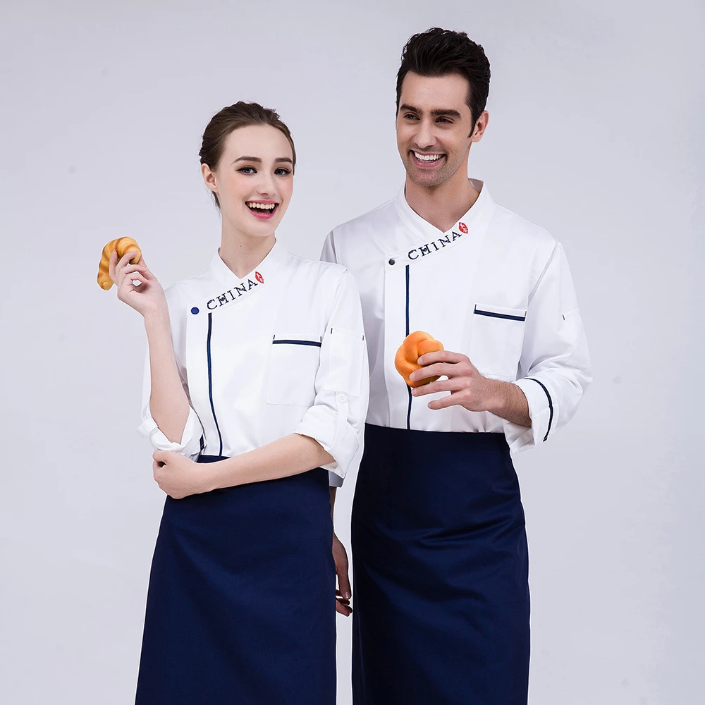 Униформа шеф-повара для женщин и мужчин куртка с длинным рукавом кухни ресторана
