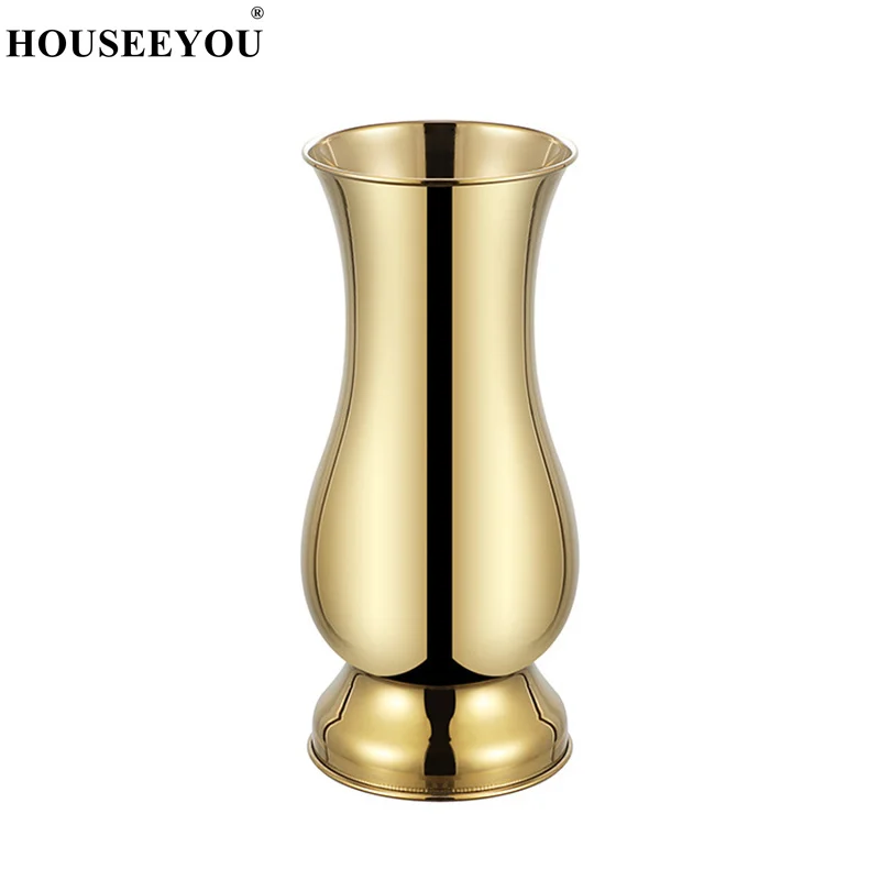 Современная мода серебряное и золотое покрытие настольные вазы украшения