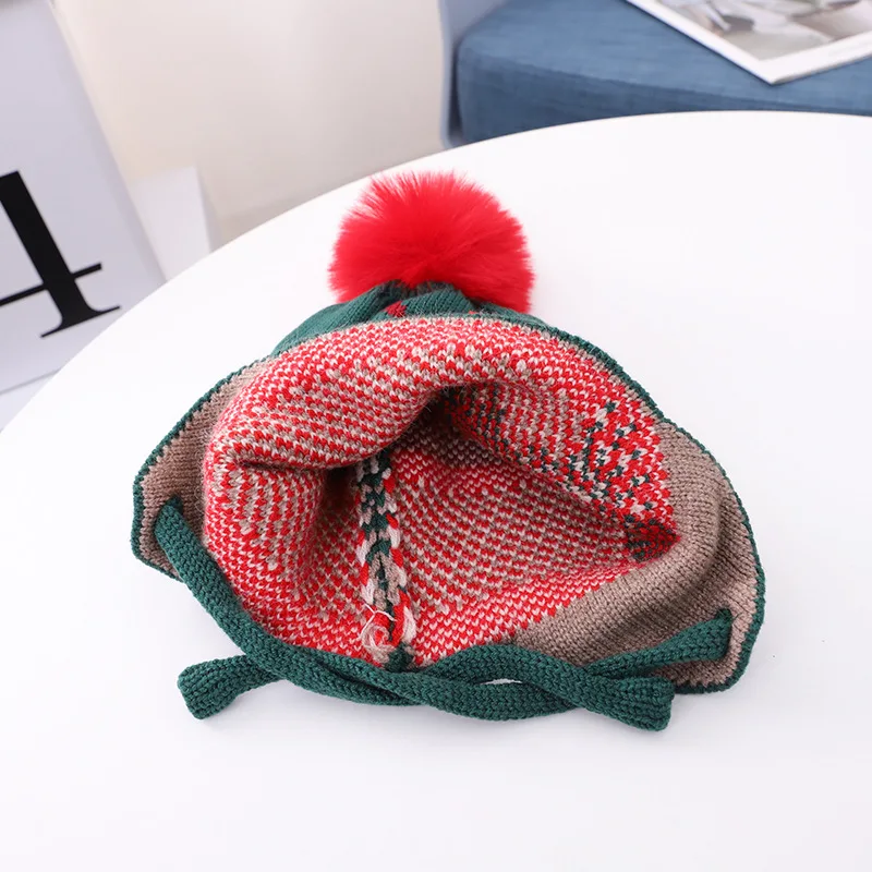 Вязаная шапка для маленьких мальчиков и девочек рождественские шапки с оленями