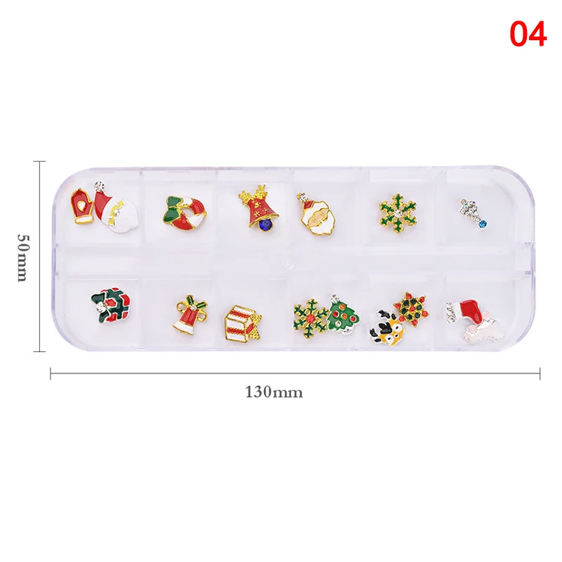 2019 Высокое качество оптовая продажа 12 шт рождественские украшения для ногтей DIY
