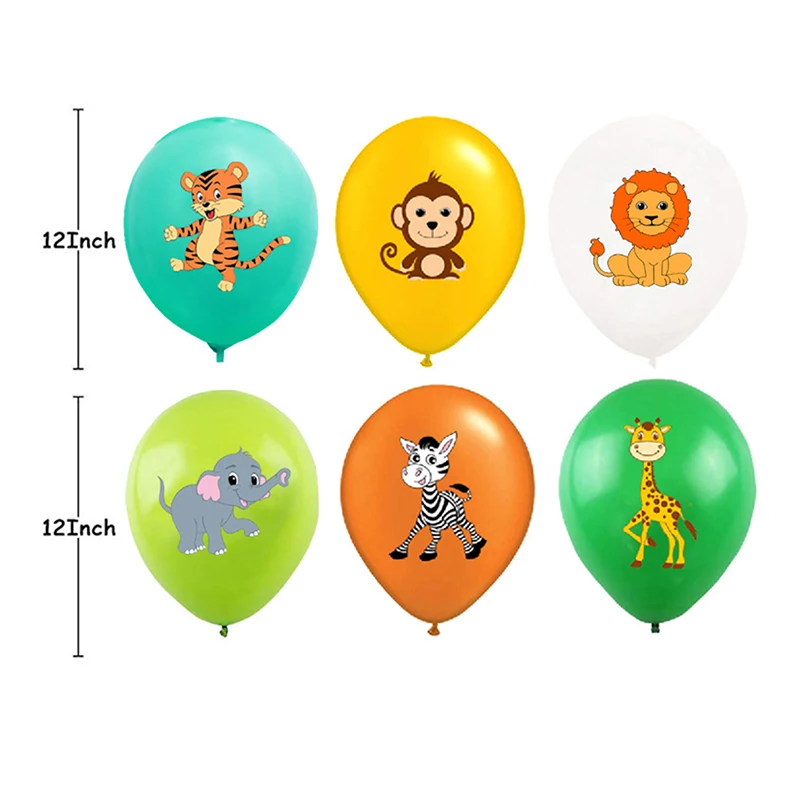 

12inch Animal Confetti Latex Balloons Jungle Wild Animal Party Supplies Birthday Balloon Decorations Baby Shower