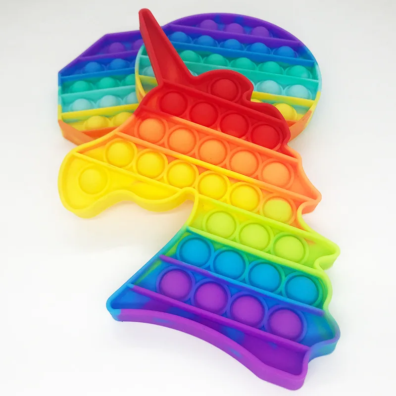 Смешные пузырьки-поп сенсорные игрушка для аутистов, сжимаемые игрушки для стресса, единорог, смешные антистрессовые игрушки для взрослых ...