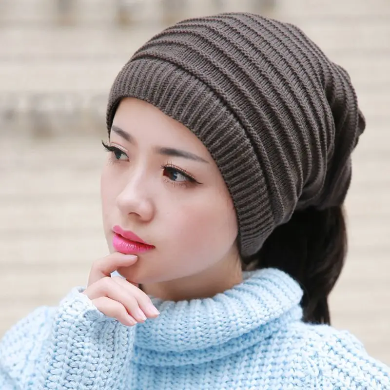 

Зимняя вязаная шапка унисекс, модный шарф двойного назначения для мужчин и женщин, шапка, 2 шт.