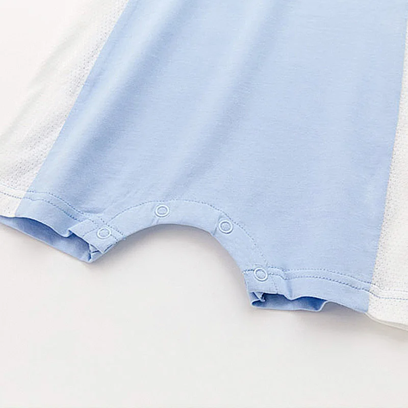 

Baywell newborn boys girls clothes summer short pullover cotton round neck jumpsuit with triangle towel infant crawling suit