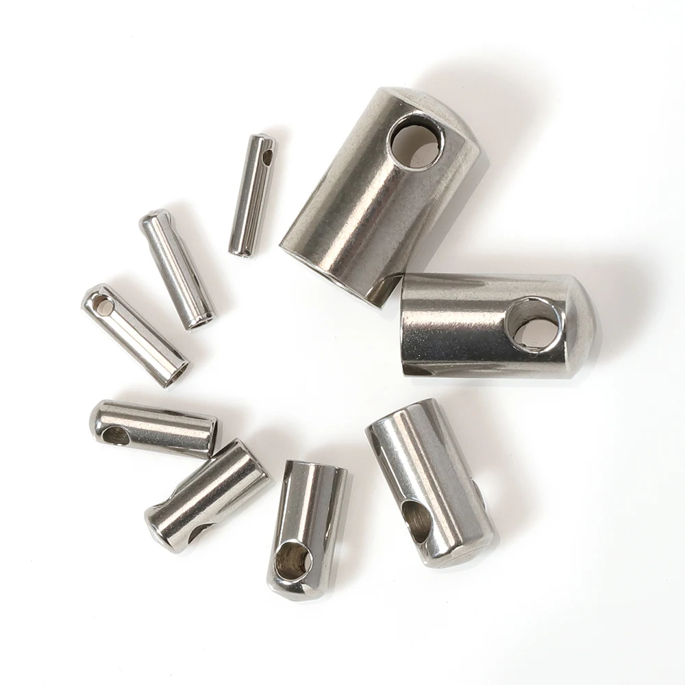 50 шт. наконечники для шнура из нержавеющей стали застежка с отверстием кожаный