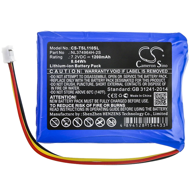 

Cameron Sino NL374964H-2S Battery for Tosight TSEL-110 1200mAh