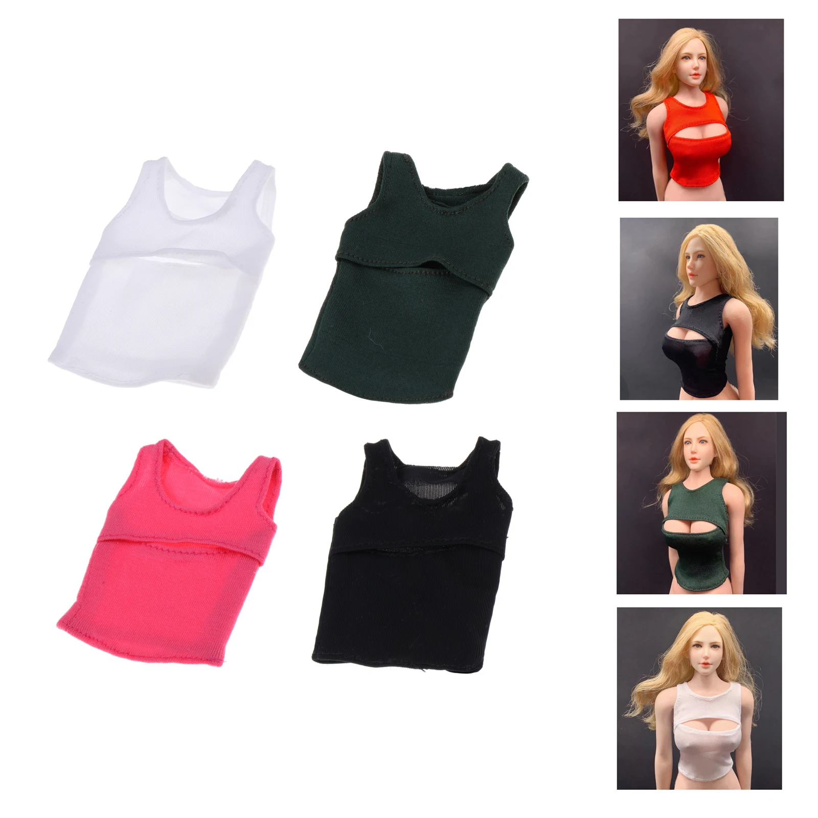 

1:6 Scale Women Bottoming Vest for Hot Stuff Kumik Action Figure Body Dress Up Accessories