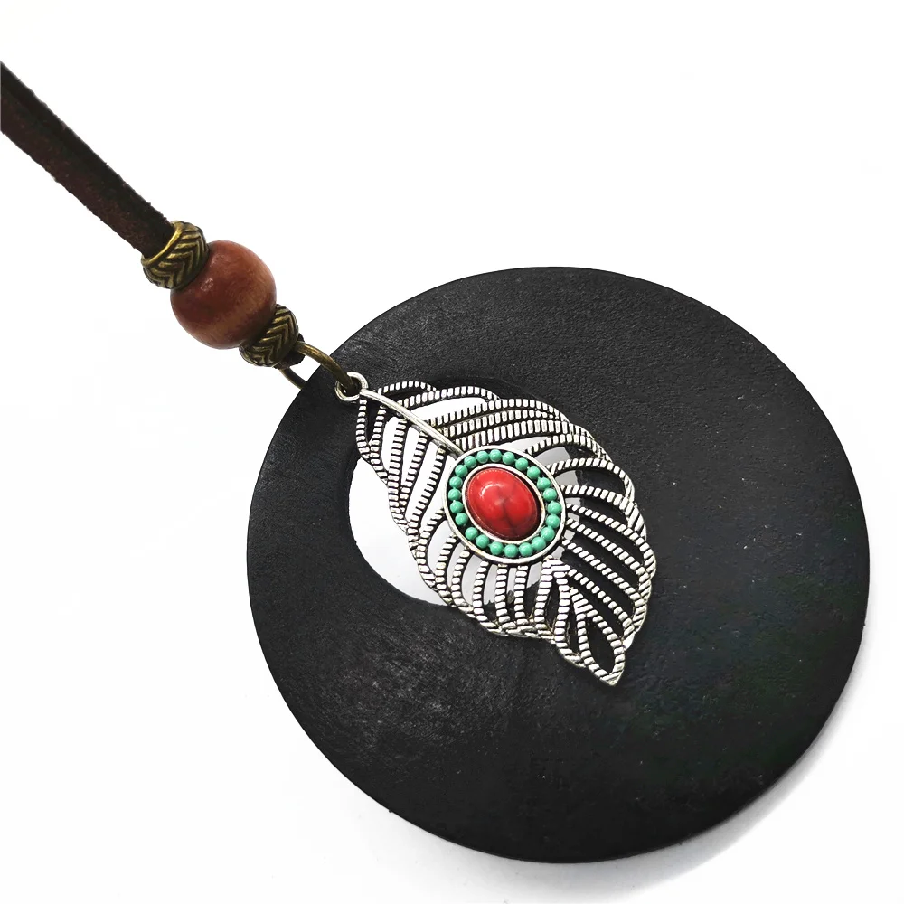 Ожерелье с кулоном из мягкой кожи винтажное ожерелье ручной работы сплава