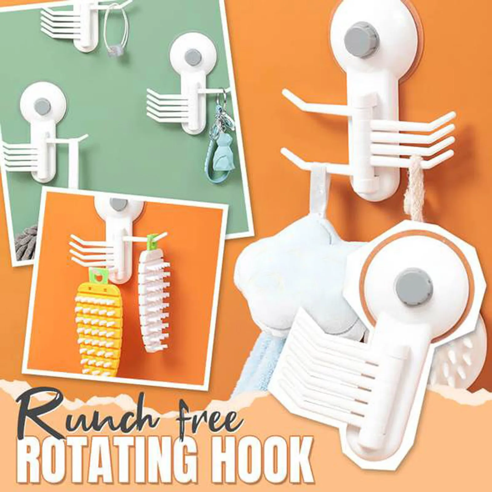 

Rotating Hook Free Punching Rotating Hook Seamless Adhesive Paste Branch Rotating Hook Kitchen Bathroom Multi-Purpose Wall Hook