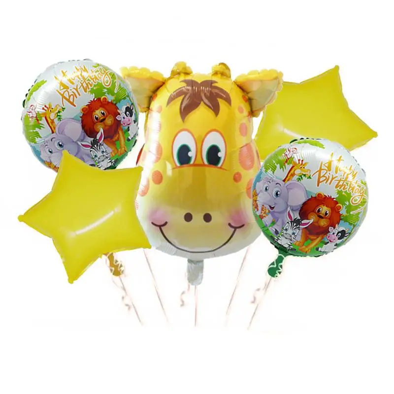 Джунгли воздушные шары в форме животных Тигр Лев корова Ослик гелиевый воздушный