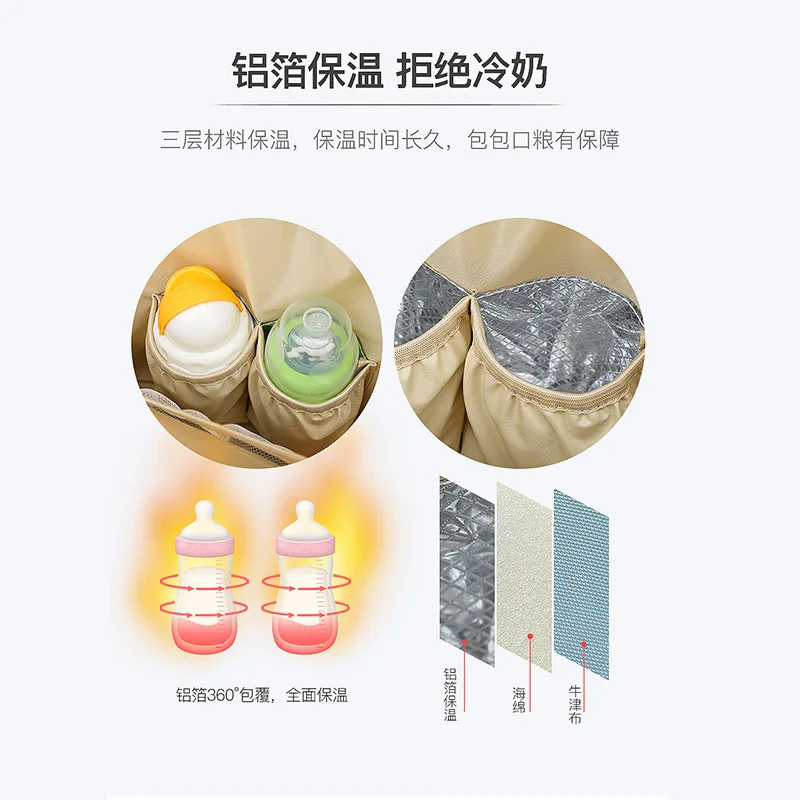 

Mommy Bag 2021 New European and American Fashion Backpack Portable Large-capacity Multifunctional Mother and Baby Bag