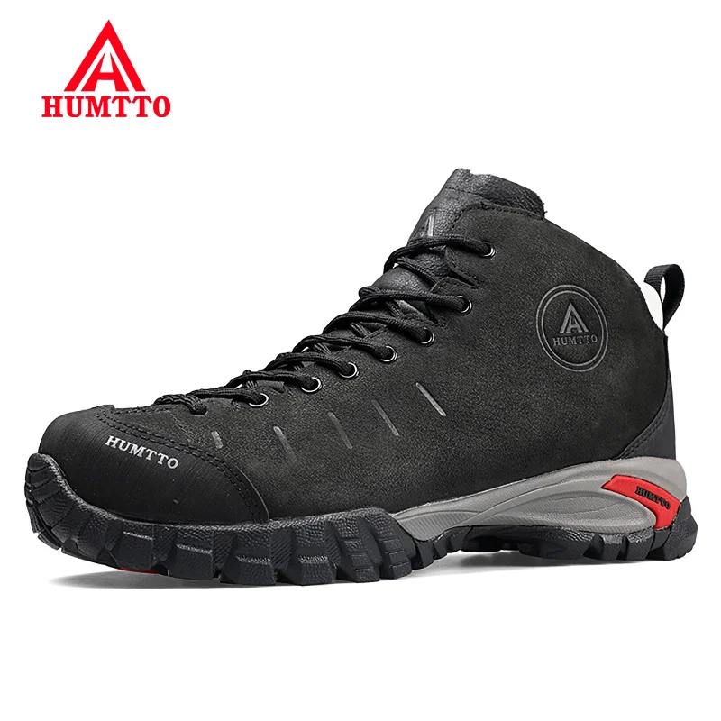 HUMTTO Leather Waterproof Hiking Shoes for Women Breathable Climbing Trekking Boots Outdoor Mountain Hunting Tactical Sneakers