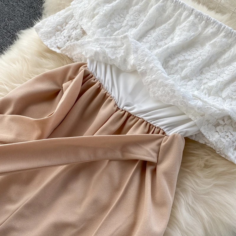 Летний Новый стильный кружевной комбинезон с прострочкой облегающий пикантный