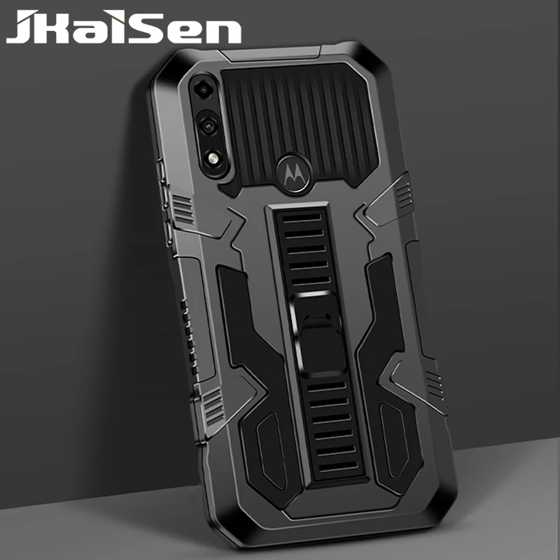 

JKaiSen Kickstand Phone Case For MOTOROLA One Fusion Luxury Shockproof Armor Bracket Phone Back Case For MOTO E5 E7 E6S E 2020