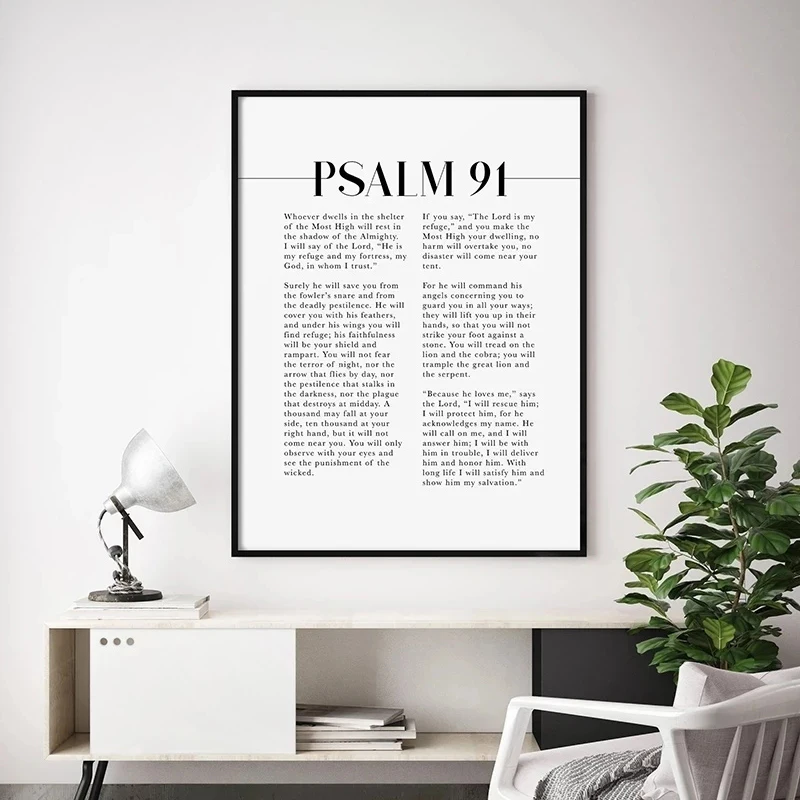

Psalm 91 Scripture Wall Art, He Who Dwells In The Shelter, Bible Verse Artwork for Your Christian Home Decor