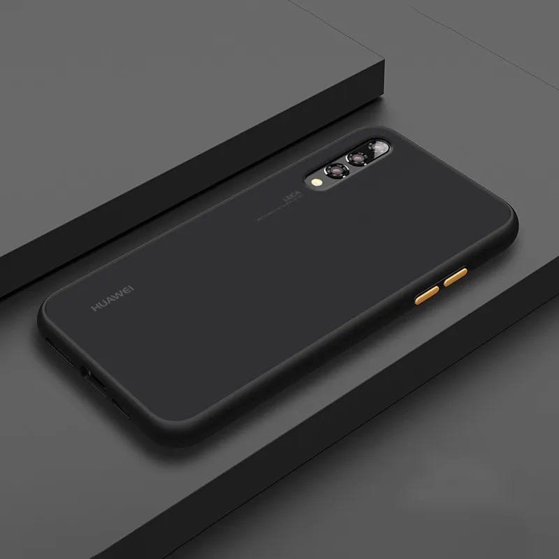 Матовый сенсорный чехол для телефона huawei P20 Pro, силиконовая задняя крышка для huawei P30 Pro, силиконовый чехол, противоударный - Цвет: Black