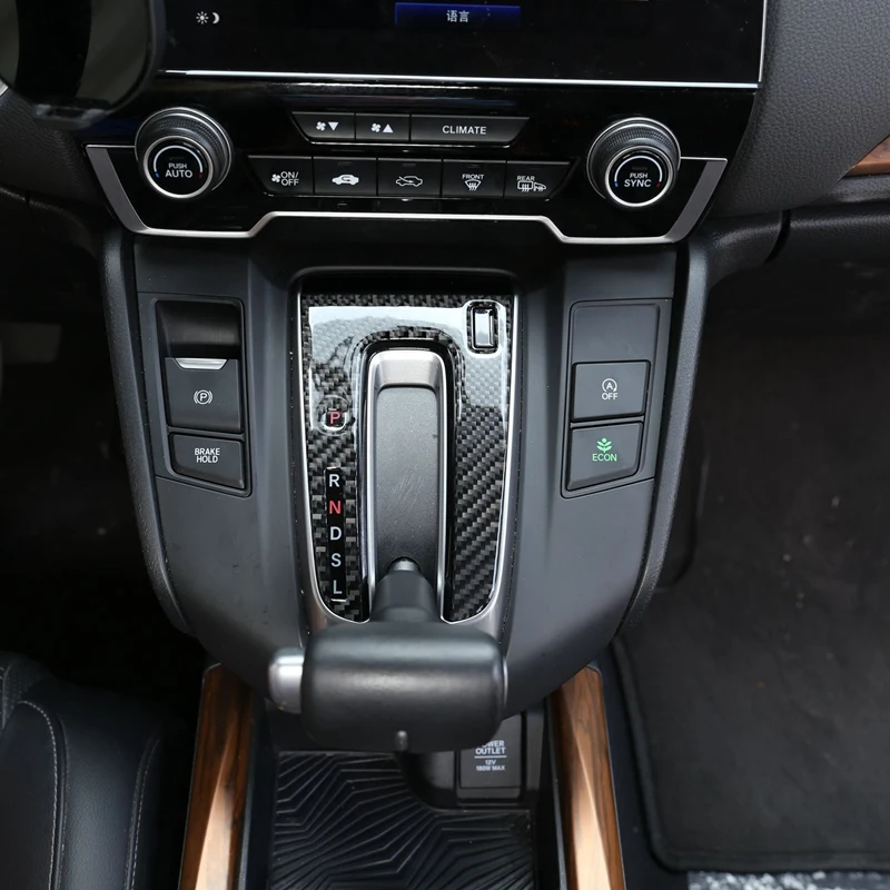 Углеродное волокно ABS центральный Управление ручка Панель Накладка для Honda CR V CRV