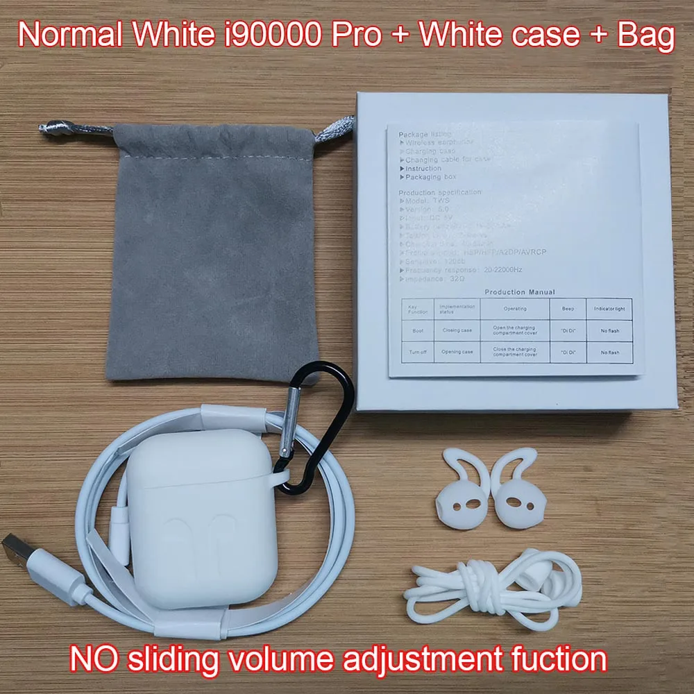 Normal WhiteCase Новейший i90000 Pro Tws Air 2, беспроводной Bluetooth наушник с регулировкой громкости 8D, супер бас PK i50000 i5000 i9000TWS - Цвет: Normal WhiteCase