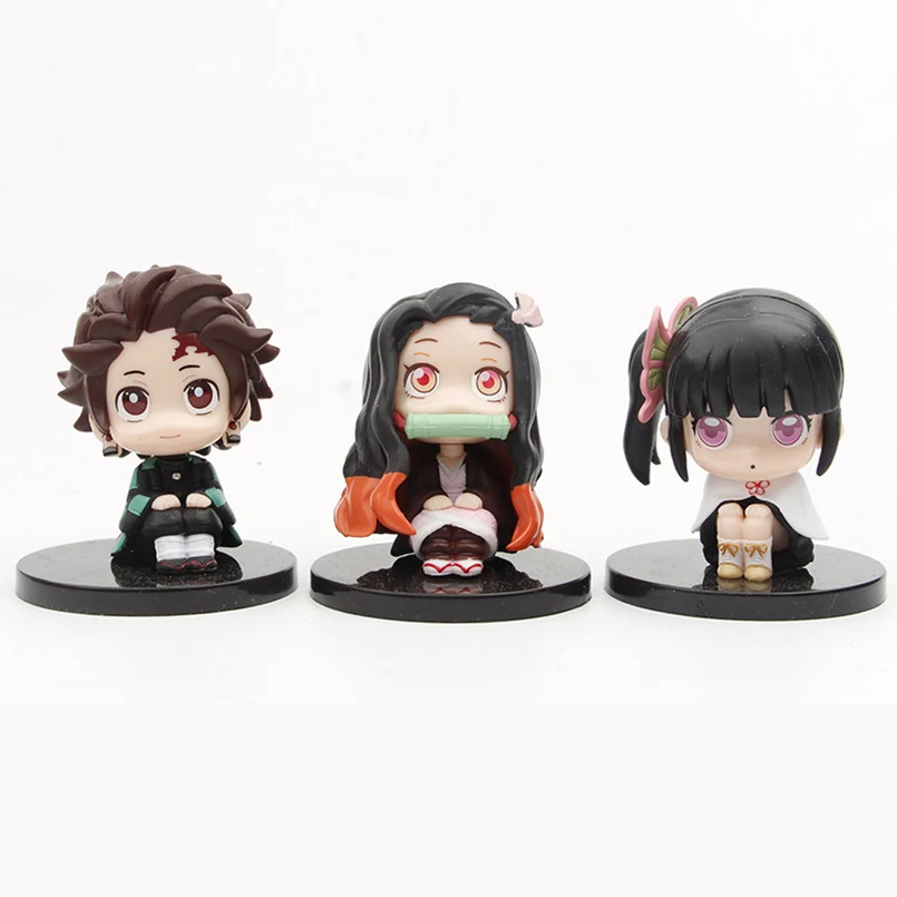 

6pcs Anime Demon Slayer Kamado Kimetsu no Yaiba Figure Kamado Tanjirou Agatsuma Zenitsu Kamado Nezuko PVC Action Figure Toy Gift