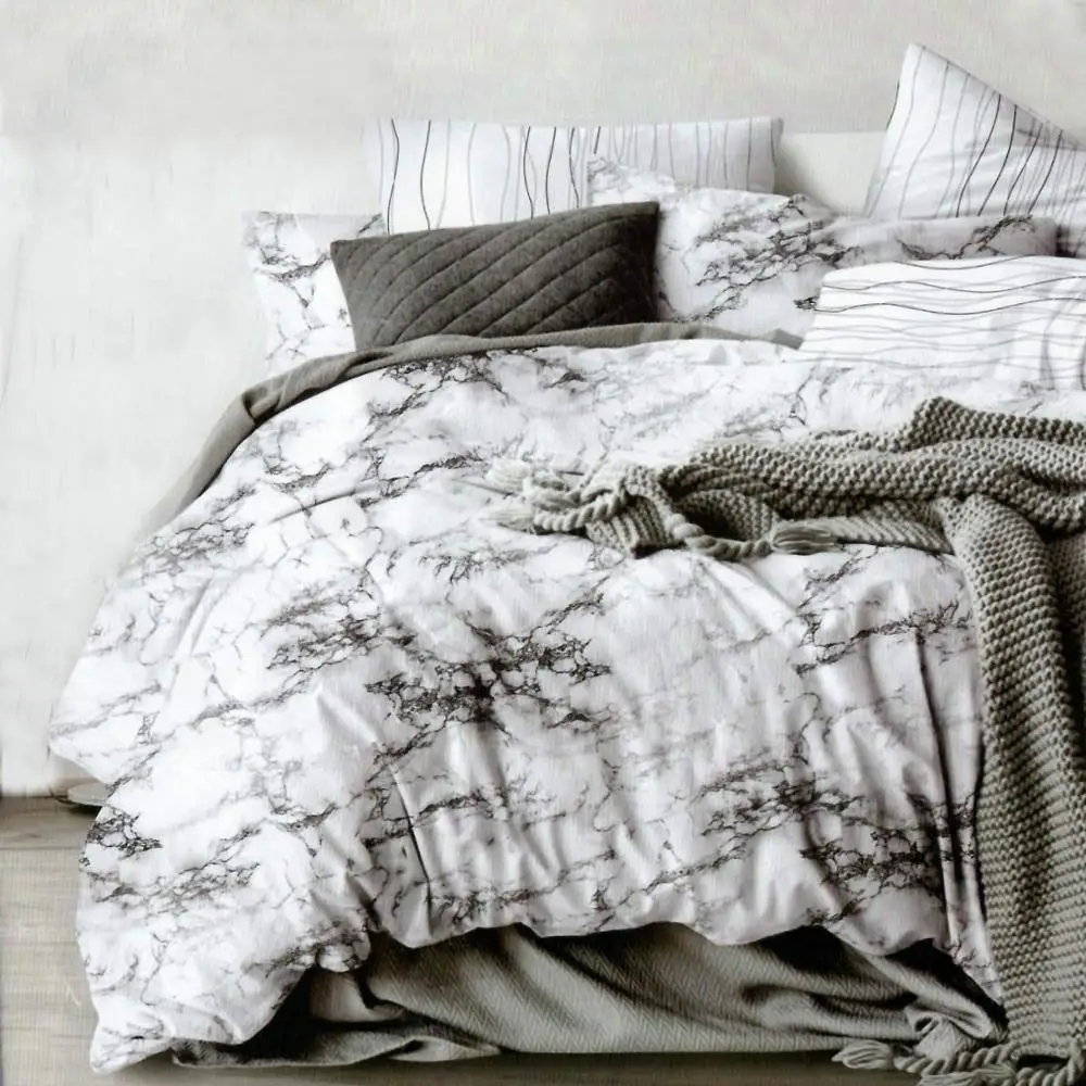 Роскошные ювелирные изделия из чистого/Queen мрамор постельное белье волокна